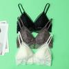 French 100% Mulberry Silk Lace V-Neck Seamless Wireless Bra
