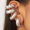 European & American Fashion Ear Cuff Set: Water Drop Textured, No-Piercing Stud Earrings