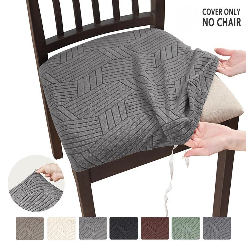 1PC Stretch Dining Chair Seat Covers Jacquard Elastic Chair Seat Cover Removable Chair Cushion Slipcover for Home Decor