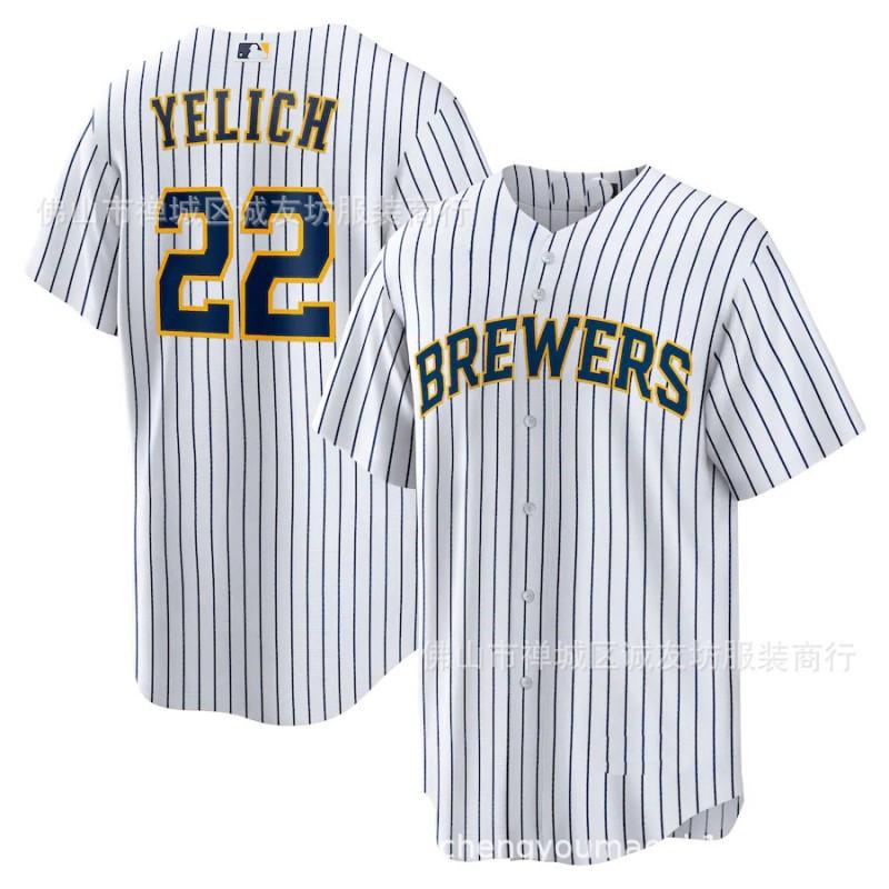 Milwaukee Brewers 22 Christian Yelich City Connect Elite Baseballtrikot Unisex Fanartikel