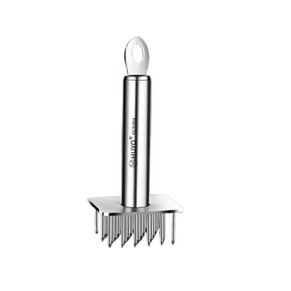 Hand Punch Meat Piercing Needle Flesh Hole Artifact Portable 304 Stainless Steel Meat Loose Needle Hammer Tenderizer Steak Tools
