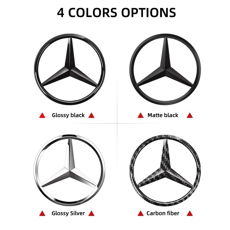 CDS1 Car For Mercedes Benz AMG 1pcs 52mm 57mm Car Steering Wheel Badge Emblem Sticker For Mercedes Benz W204 W205 W212 W213 W221 W177
