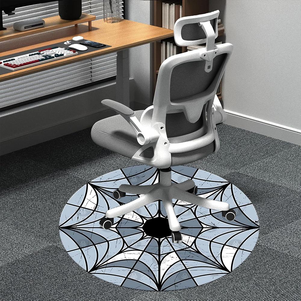 

1pc Spider Web Office Round Area Rug, Indoor Mat Suitable ForOffice, Under Office Chairs Bedroom Living Room Home Decor, Room Deco q095 80cm by 80cm
