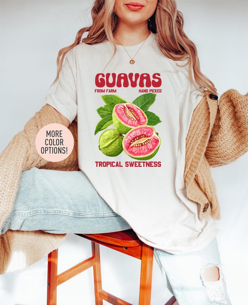 Guavas From Farm Hand Picked Tshirt Fruit Shirt Guava Lover Shirt Retro Shirt Trendy Gift For Her Shirt For Unisex