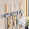 Household Products Bathroom No Drilling Powerful Mop Wall Mounted Clip Fixed Hook Broom Storage Rack