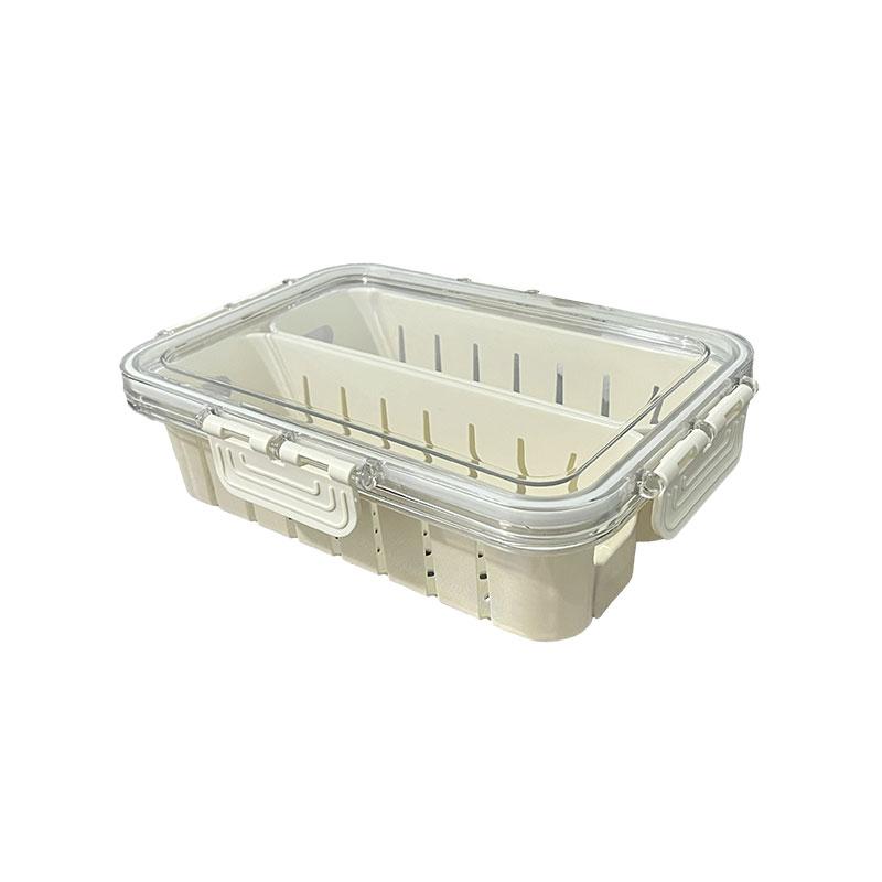 Plastic Thickened Crisper Refrigerator Storage Box Freezer Drinkable Two Compartment Crisper Food Storage Box