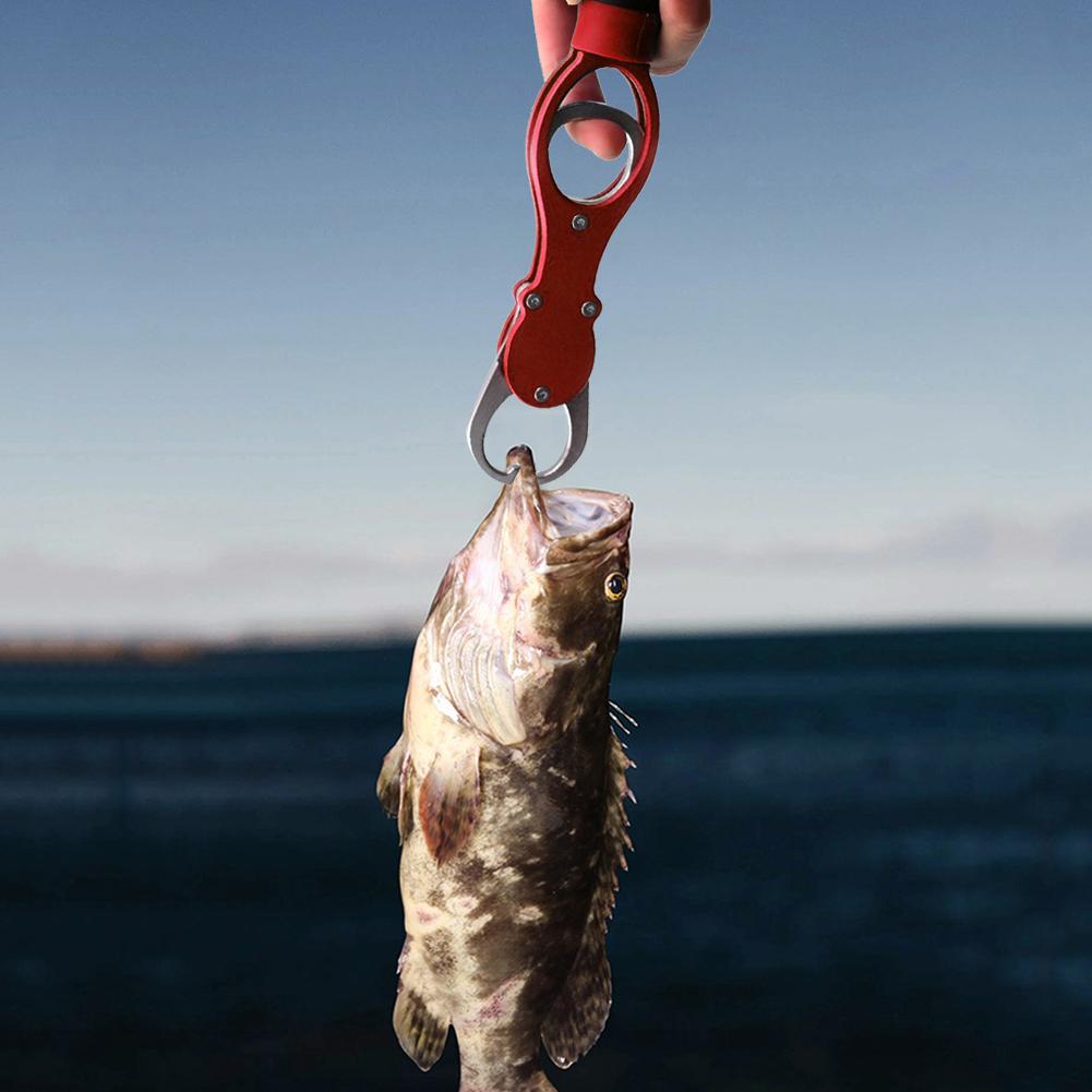 Fishing Pliers Fish Lip Gripper with Lanyard Non-Slip Handle Fish Lip Grip Tool Fish Scales Professional Fish Holder for Fishing