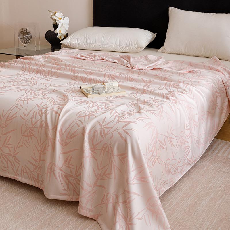 2025 New Bamboo Fiber Thin Cover Blanket, Simple Summer Air Conditioning Blanket for Single Double Bed