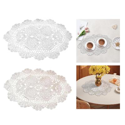 Crochet Lace Placemat Non Slip Creative Doily for Wedding Decor Home Holiday