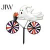 Portable Garden Art Halloween Wizard/Ghost/Black Cat/Skeleton Bicycle Ground Stake Ornament, Metal Stakes, Yard Sculptures Decorative