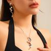 Cold wind twisted design necklace, spiral liquid metal necklace