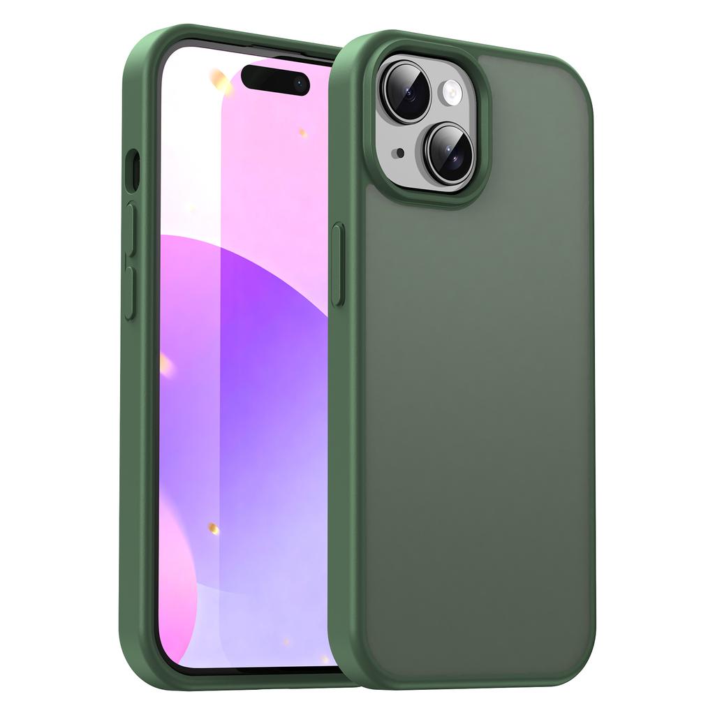 For iPhone 15 Case Skin Touch Matte Anti Drop TPU PC Phone Back Cover