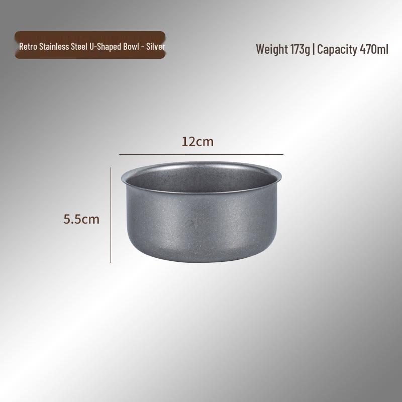 

Industrial Style Retro 304 Stainless Steel Bowl for Rice, Hot Pot, Salad, Soup, Dipping Sauce, or Kimchi