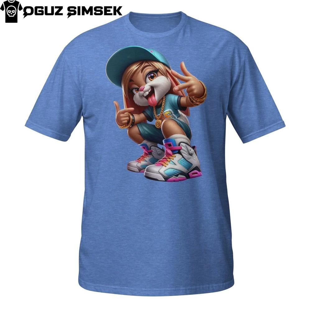 

Хип-хоп футболка с кроликом – Урбанистический мультяшный кролик в худи и кепке 4XL