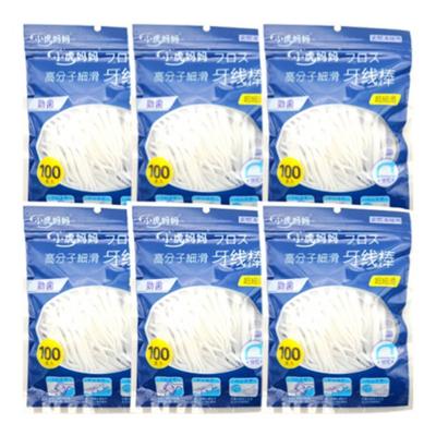 2in1 Disposable Dental Floss, 100 Pieces, 6 Pieces