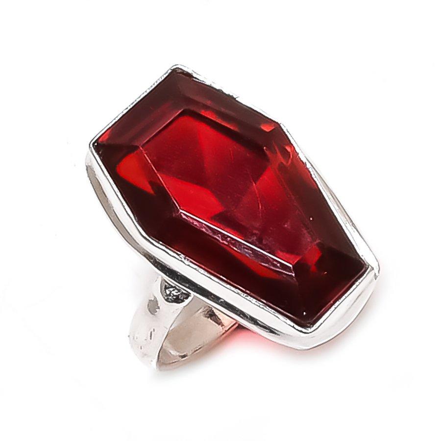 

Garnet Gemstone Handmade 925 Sterling Silver Jewelry Ring Size 7 w5r74