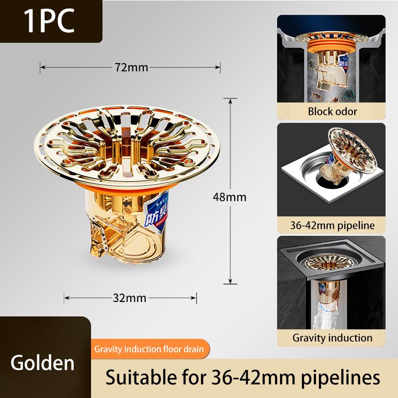 36-42mm Anti Odor Floor Drain Gravity Induction Drainage Kitchen And Bathroom Filters Insect Prevention Sewer Blockage