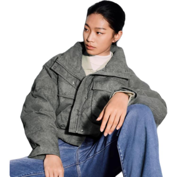 Levis Simple Comfortable Stylish Short Down Jacket Women Jackets Green 002Q5-0000