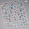 5D Bronzing Star Nail Art Stickers 1pcs Luxury Diamond Gold Sliver Laser Pentacle Self Adhesive Nail Decorations Slider Decals