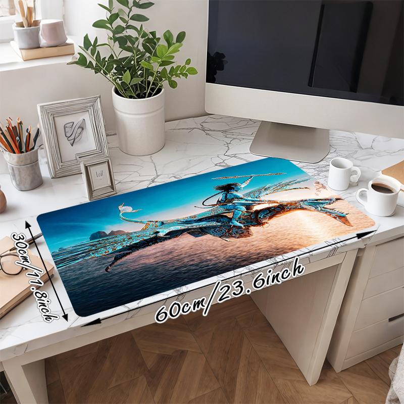 1Pc Fantasy Warrior Dance Gaming Mouse Pad Keyboard Desk Mat Non-slip Rubber Lock Edge Waterproof Computer Mousepad for Office Home Decor Y1337