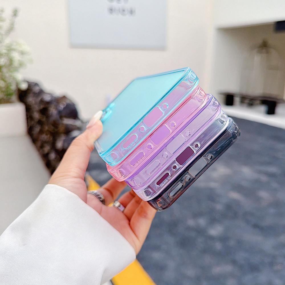KEYSION Laser Gradient Colorful Phone Case for Samsung A56 5G A36 A26 Soft TPU+PC Shockproof Back Cover for Galaxy A16 4G 5G