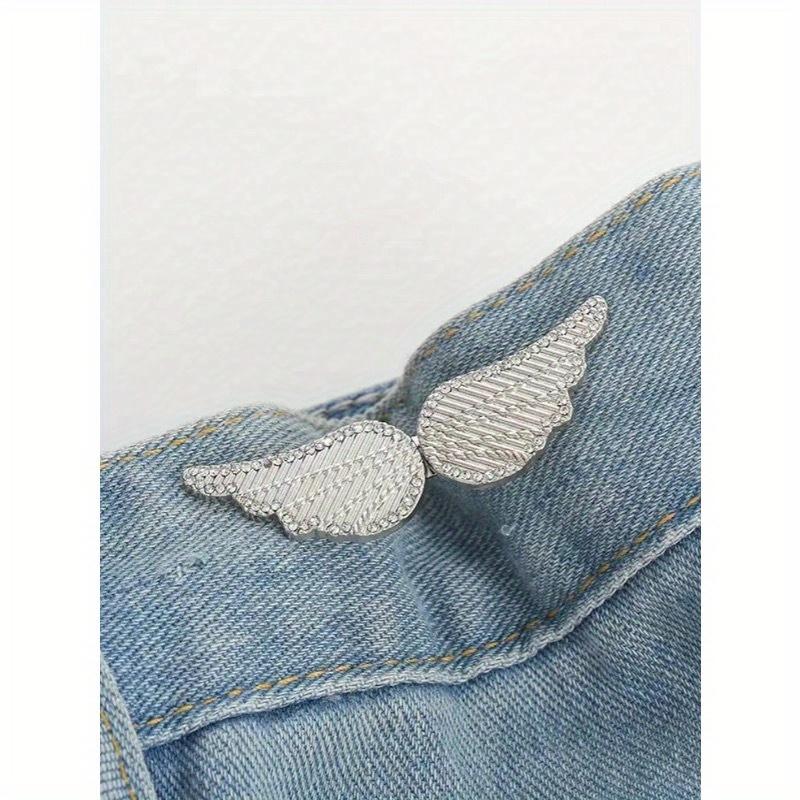 1 Paar/2 Paare Taillenformer Flügel-Schnallen mit abnehmbarer nagelfreier Nähschnalle für Jeans - Abnehmbarer Hosenbundverkleinerer