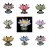 Candelabro de loto de cristal de cuarzo con forma de flor de loto, multicolor, de pureza, de 10 pies de alto, con forma de loto