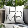 1pc Contemporary Black & White HOME Text Print Pillow Cover 17.71x17.71 Inch (45x45cm) -