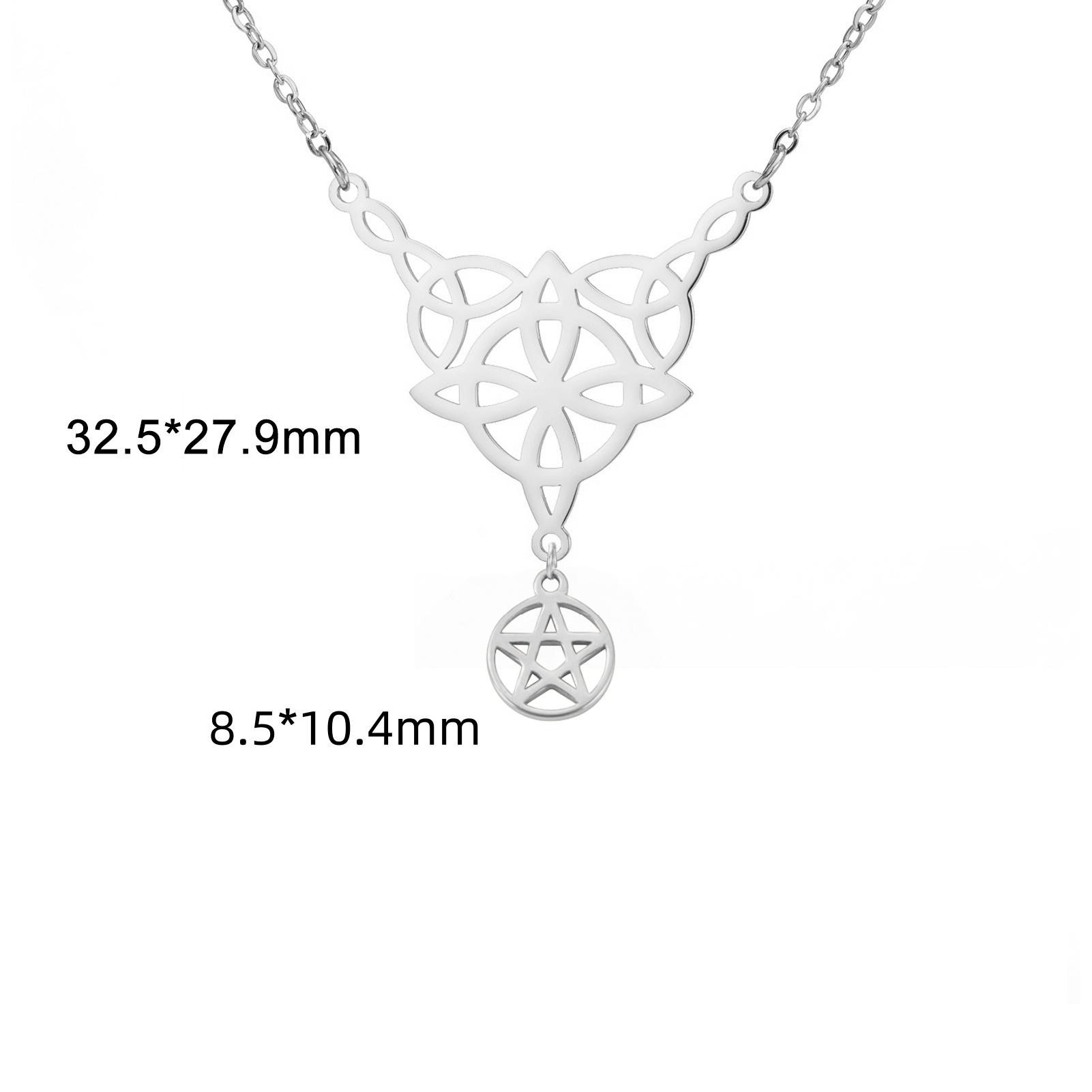 

Jeshayuan Tetragramaton Necklace For Women Witch Knot Charm Protection Amulet Pentacle Jewelry 45cm