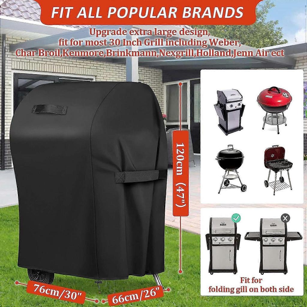 BBQ Cover,30'' Small Gas Barbecue Cover Waterproof 420D Heavy Duty Oxford Fabric,BBQ Outdoor Gas Grill Cover Windproof&Anti-UV (77x67x110cm)