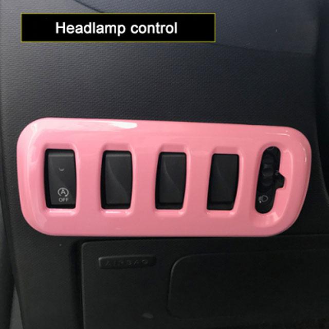 Car Pink Full Interior Modification Window Lift Panel Decoration Sticker For Smart 453 Fortwo Forfour Car Styling