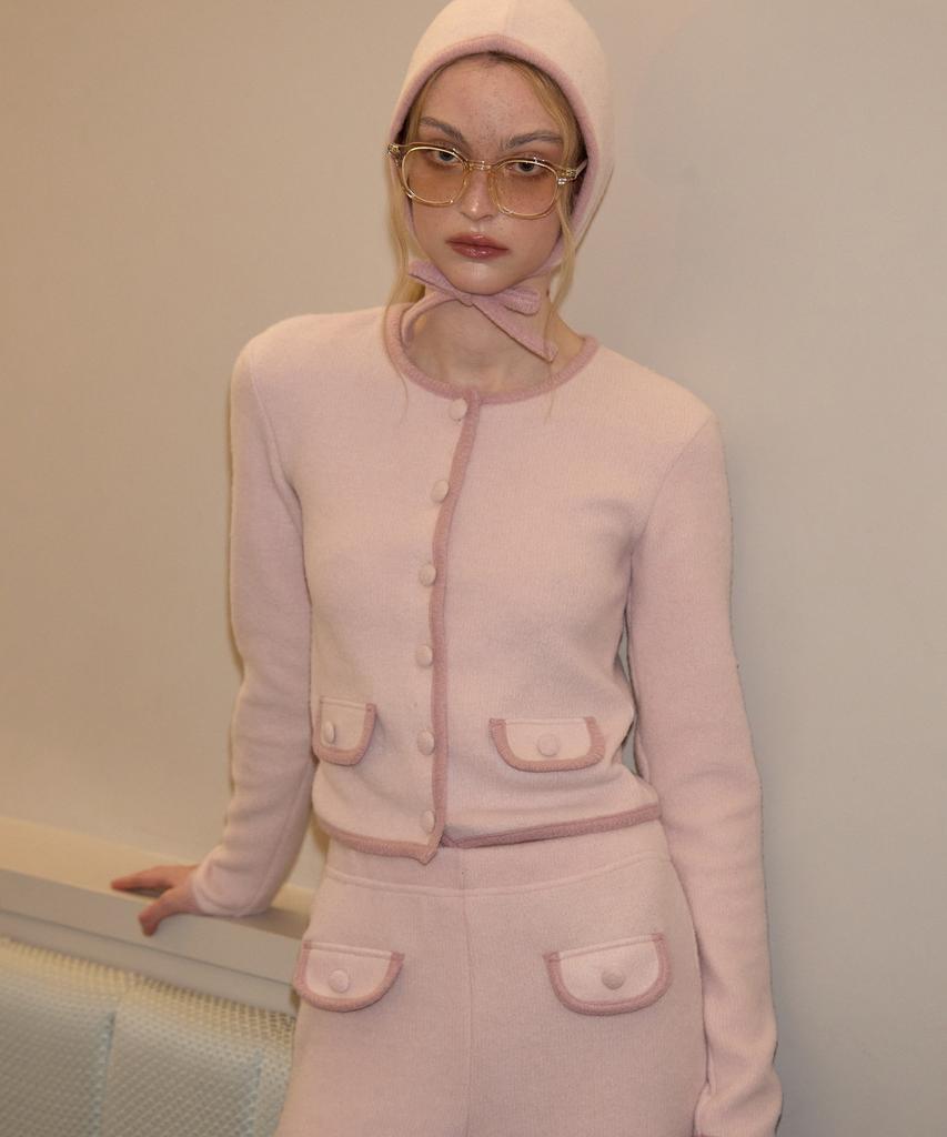 SALON DE YOHN Cozy Knit Pants_ Pink