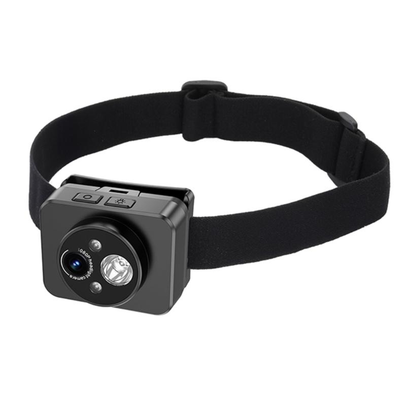 120°Wide Angle Head Camcorder Headlamp Camera LED Headlights Camera for Sports with Night Sights Capability 1920x1080