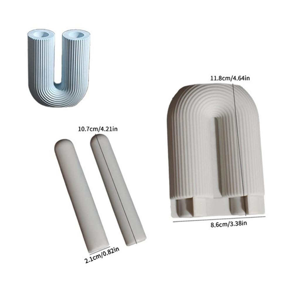 High Quality Silicone Mold For Creating Unique Geometric Striped U Shaped Candle Holders Perfect For Special Occasions