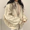 Autumn Thick Double-sided Velvet Cotton Hooded Jacket Women Fashion Winter Clothing Long Sleeve Zipper Loose Coats Women Solid Plush Warm Coat 25259
