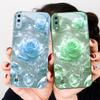 Ice crystal-colored roses For Samsung A01 02 03 Core 04 05 06 10 12 13 14 5G 15 16 M02 12 Note 8 9 10 20 glass Ultra phone case