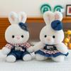 Time Family Plaid Rabbit Plush Toy Youth Couple Bear Grabbing Doll Wedding Throwing
