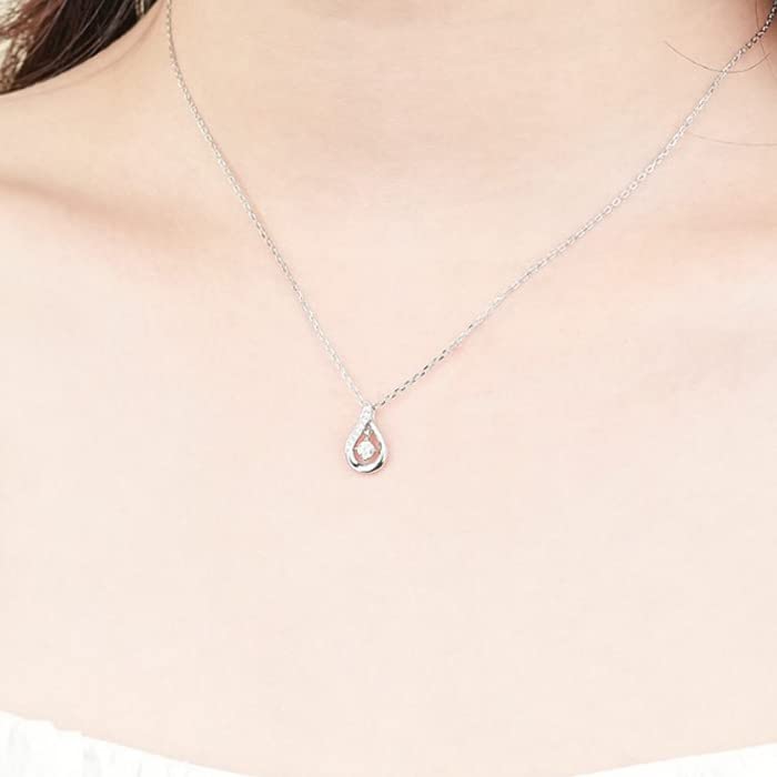 Dangling Teardrop Popular for 925 Platinum Coating [gulamu Jewelry] Necklace, Shape, Women, Hypoallergenic, Silver,