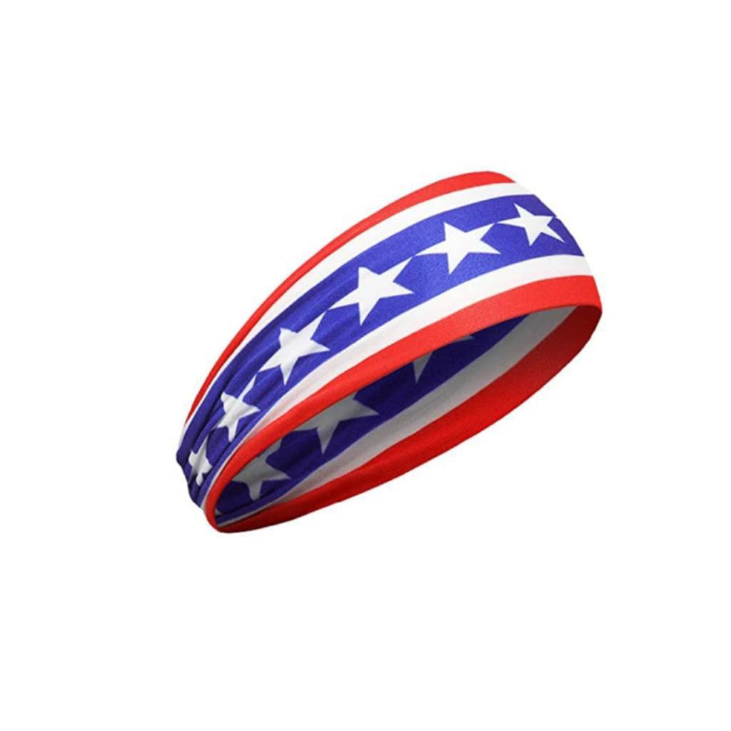 Fascia per la testa unisex per corsa e fitness, Bandana con bandiera americana per il Giorno dell'Indipendenza, Fascia antisudore per sport e yoga, Foulard elastico in cotone