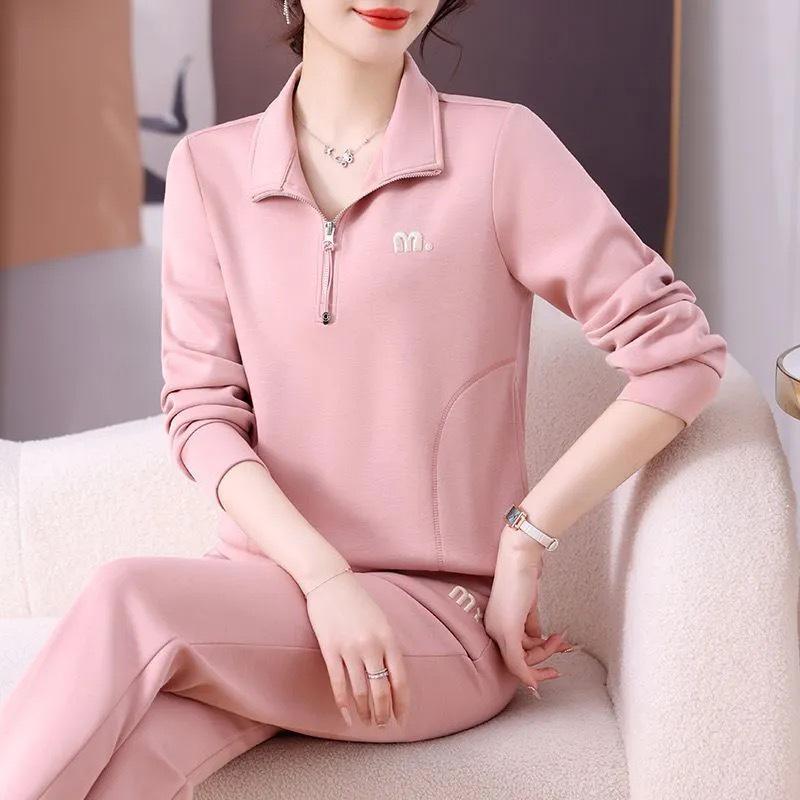 

Женский облегающий повседневный спортивный костюм-двойка - Весна/Осень 2025 3XL (Recommended 150-160 jin)