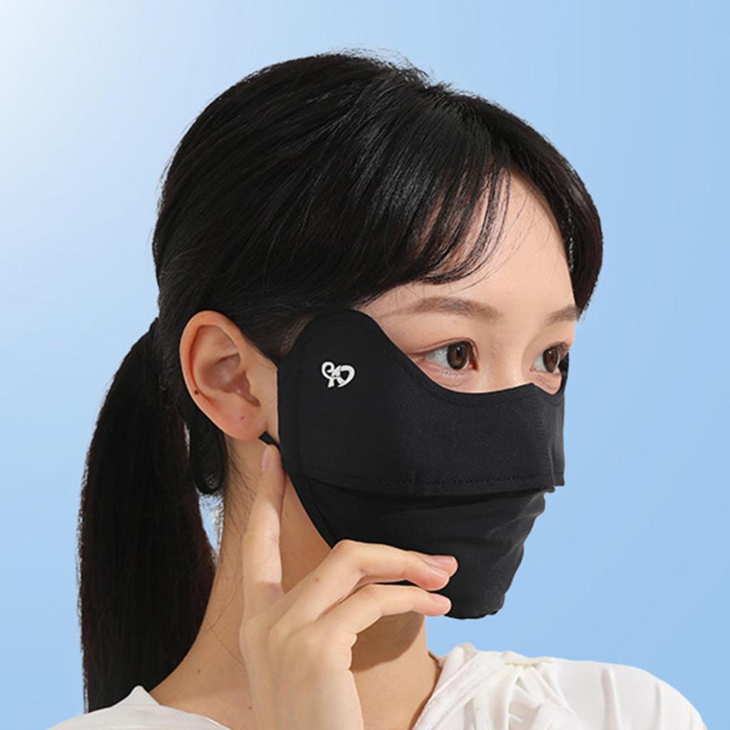 Ice Silk Sunscreen Masks Summer Women's Light Weight Breathable Adjustable Protective Mask for Outdoor Cycling Running