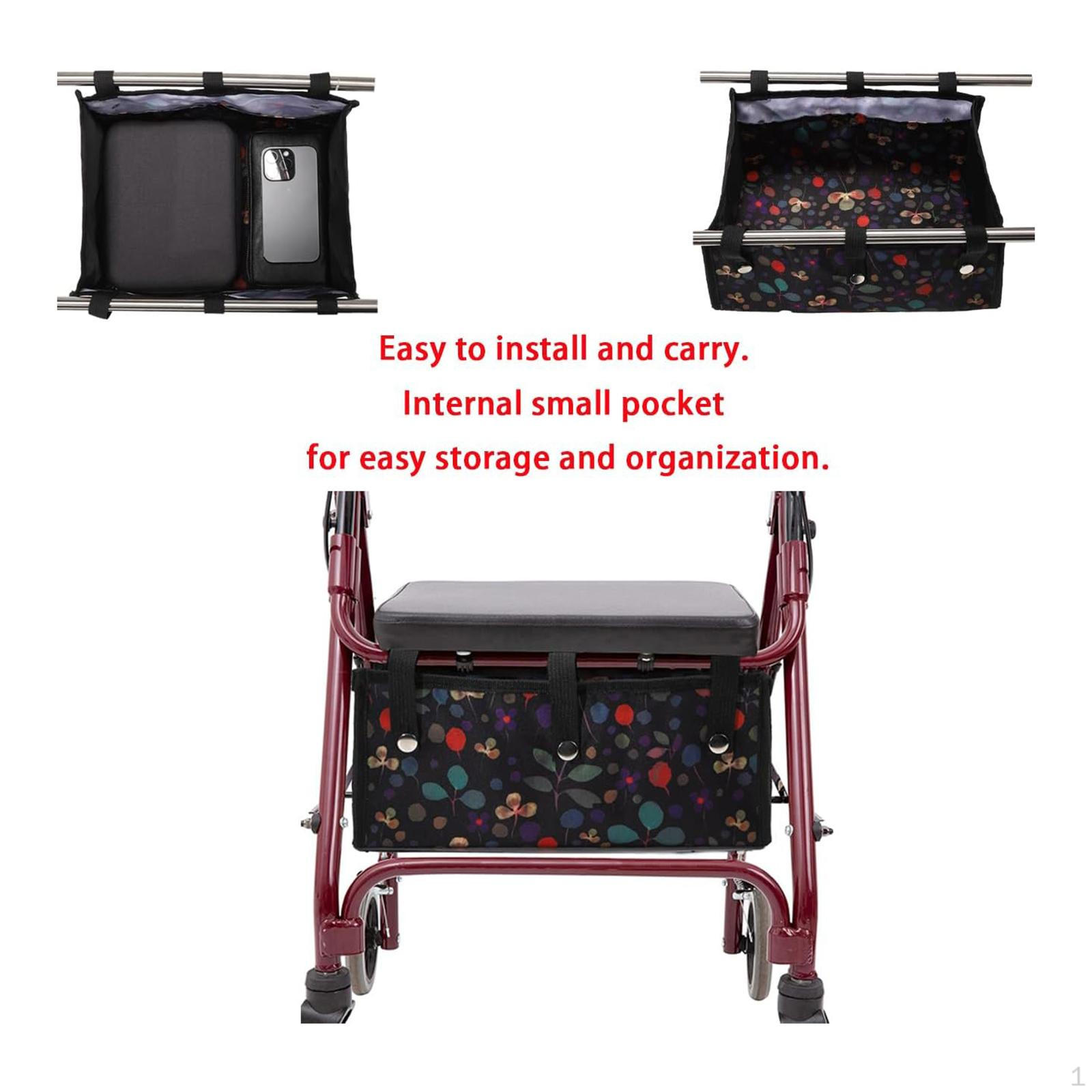 

Bag for under The Seat, Reusable Basket Made of Oxford Fabric, Accessories Rollators, Clovers Small