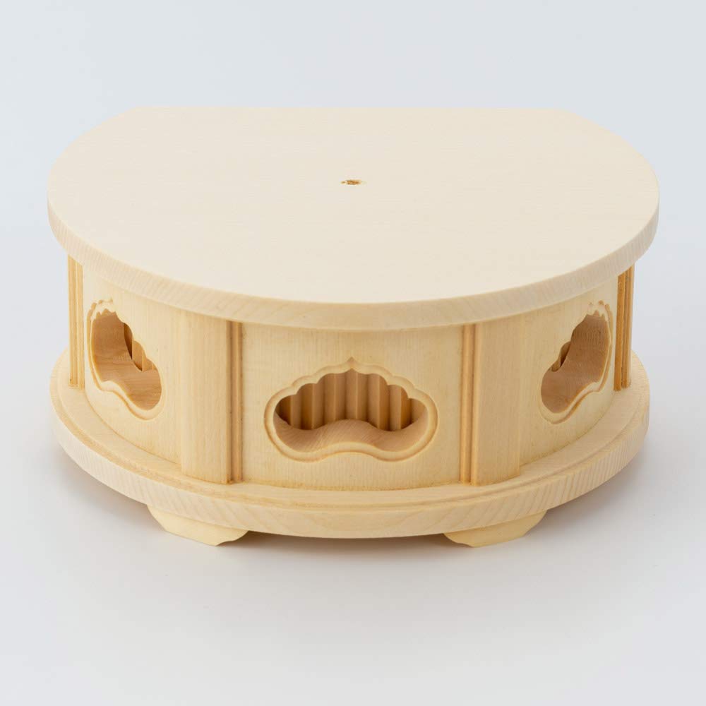 

[Хасэгава буддийского алтаря] Подставка-коробка, круглая, из простого дерева, прозрачная, большая подставка для статуи Будды