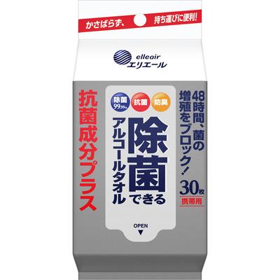 Daio Paper ELIER Alcohol Towel Antibacterial Portable 30sheets Sterilization Wet Tissues (Portable) Our Original Triple Formula. Sterilization