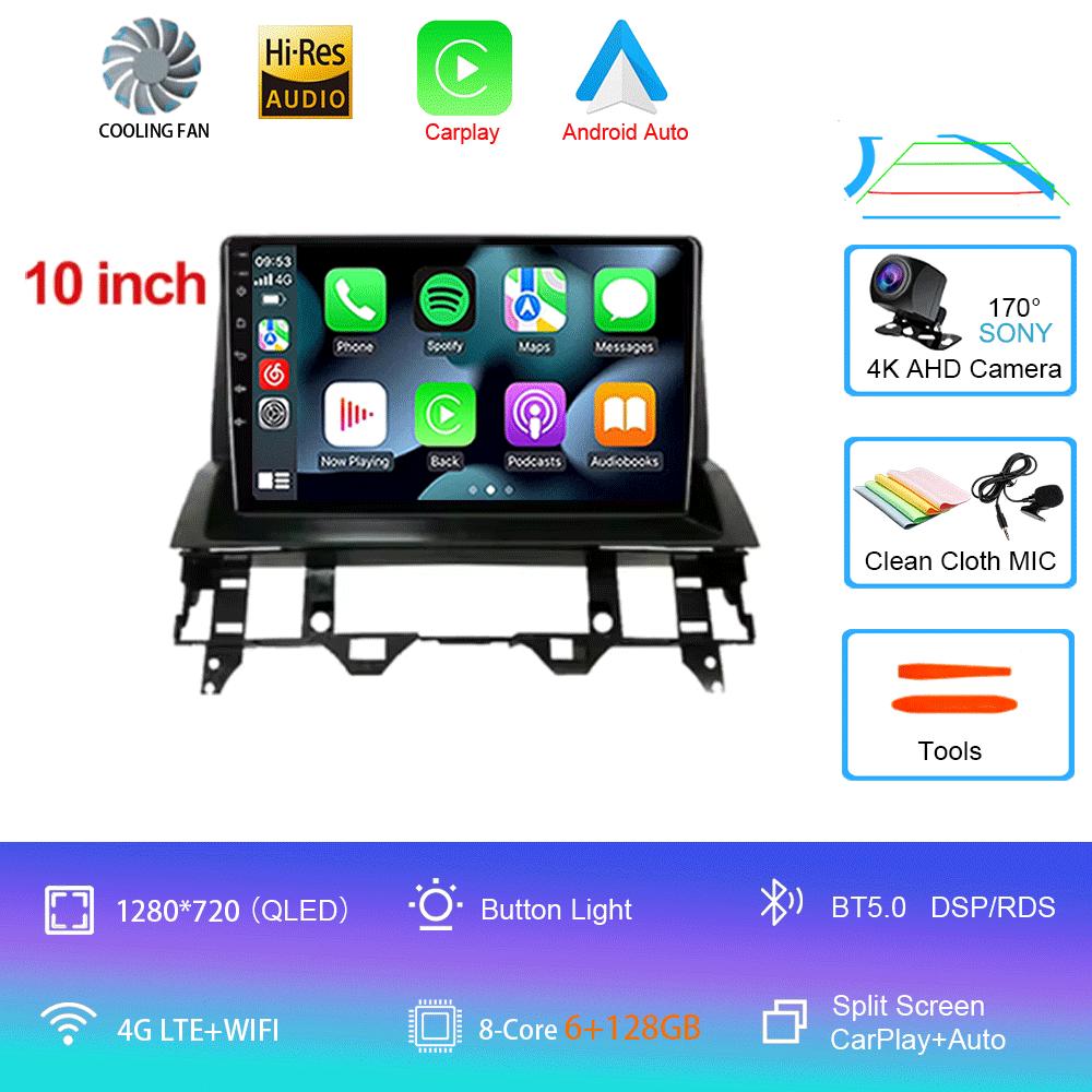 10 Inch For Mazda 6 2007 2003 2004 2005 2006 2002 - 2015 Multimedia Car DVD Player Navigation GPS Radio Wifi BT 4G LTE 128G Andr