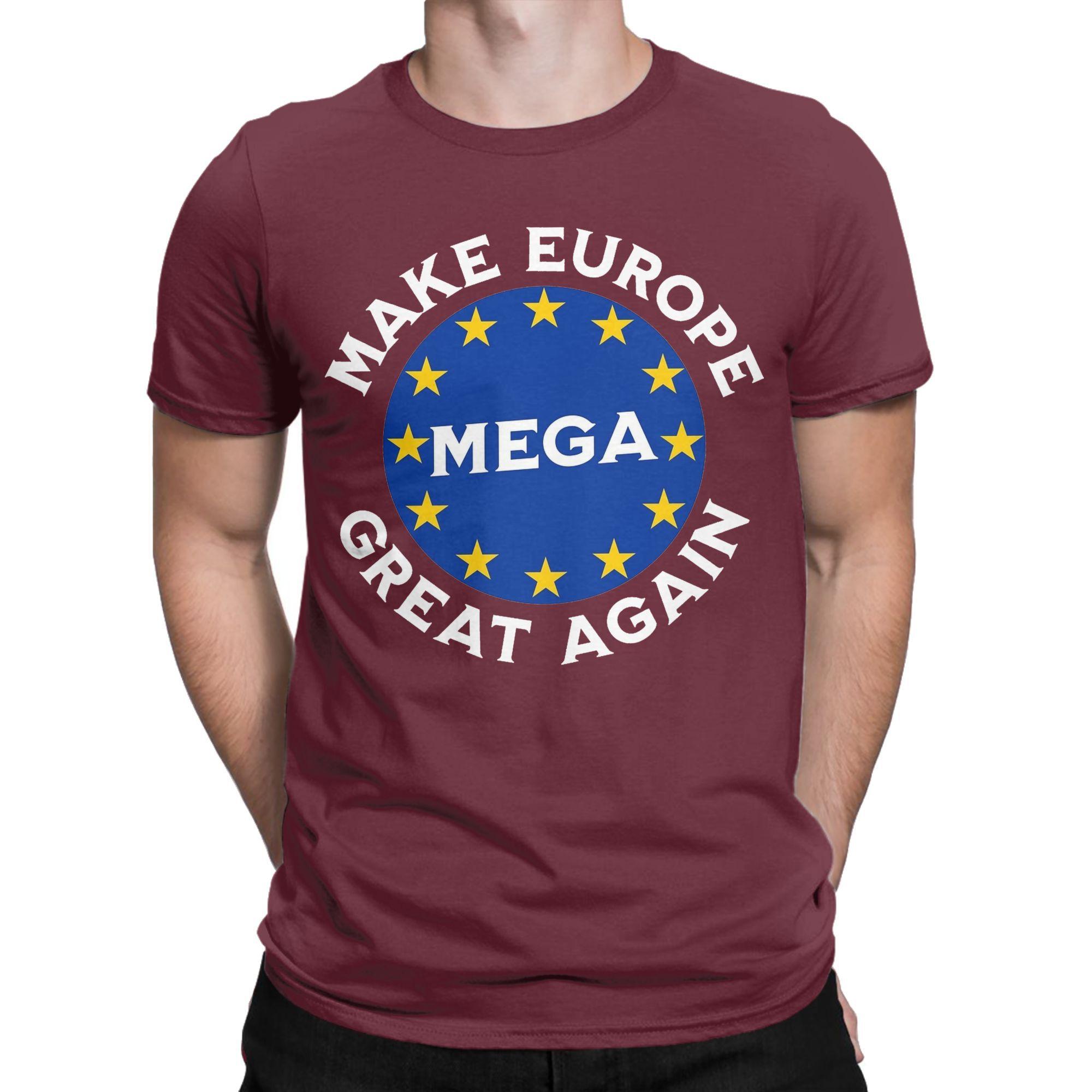 

Мужская и женская футболка Make Europe Great Again из чистого хлопка, модная футболка, верхняя одежда XXXXXL бордовый