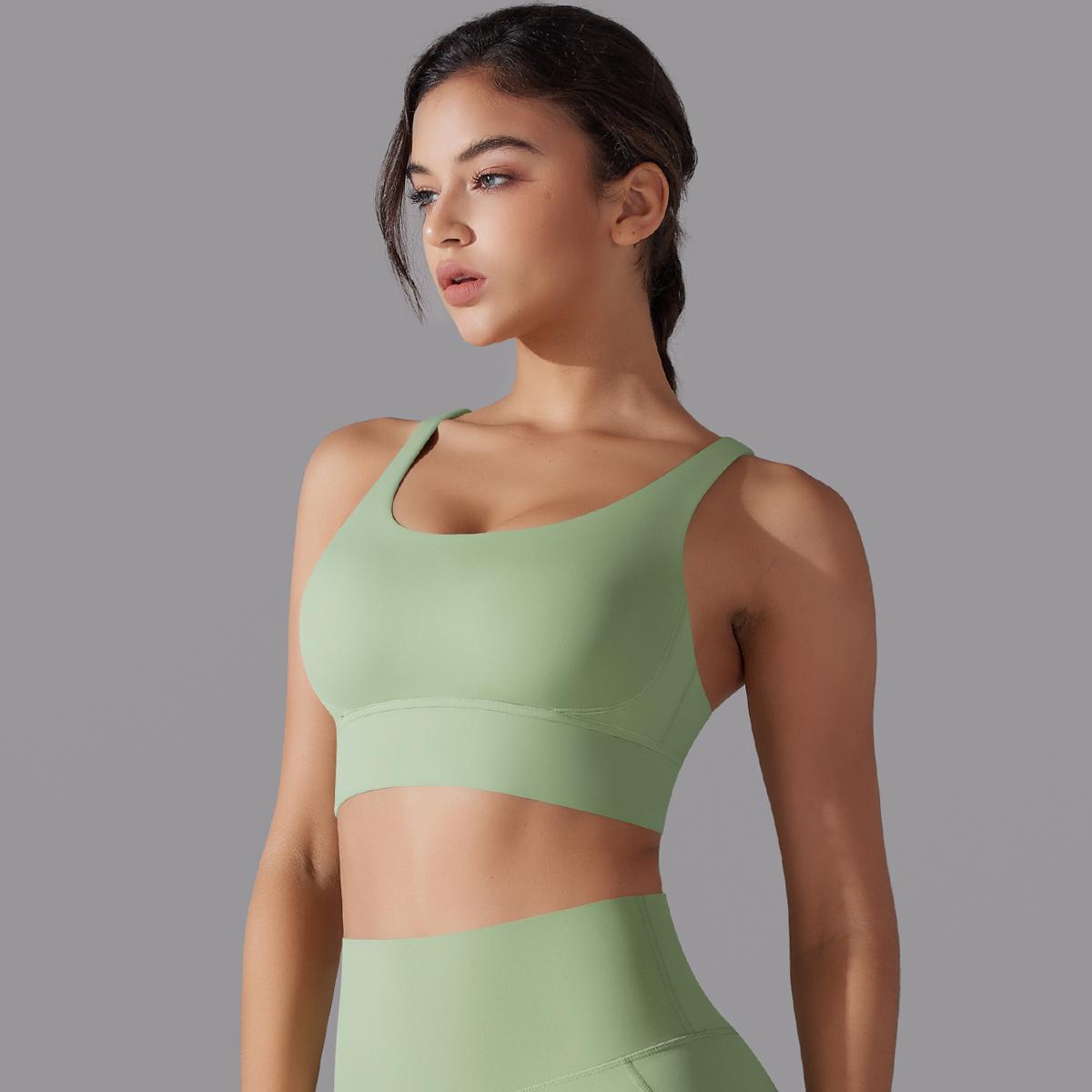 Auroth Back Cross Yoga Bra Womens Solid Color Gym Sports Жилет Beauty Back Fitness — фото 5