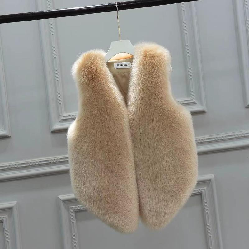 New imitation fur plush rabbit fur slim fur slim shoulder vest short imitation fur vest