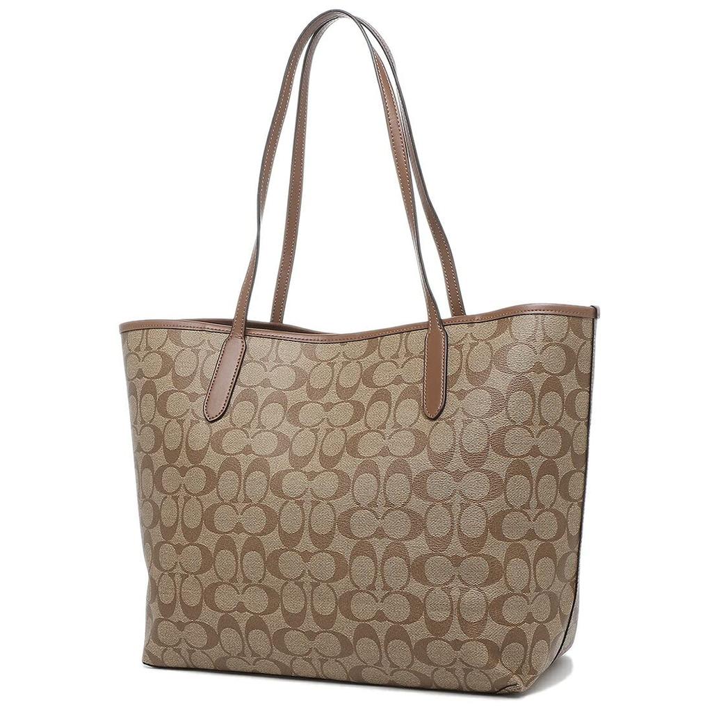 Tote Bag Outlet Signature Beige Brown 5696 IME74 Compatible with A4 [Coach] Women's [Product]