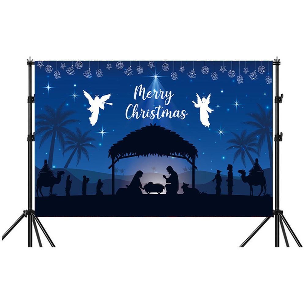 Christmas Background Banner Polyester Festival Party Decor For Holiday Event